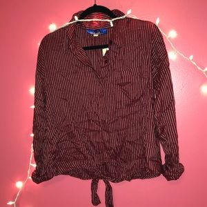 Francesca’s Striped Front Knot Shirt
